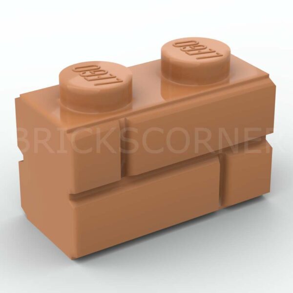 LEGO® Brique Modifiée 1 x 2 avec Profil Mur / Maçonnerie - 98283 - Nougat Moyen