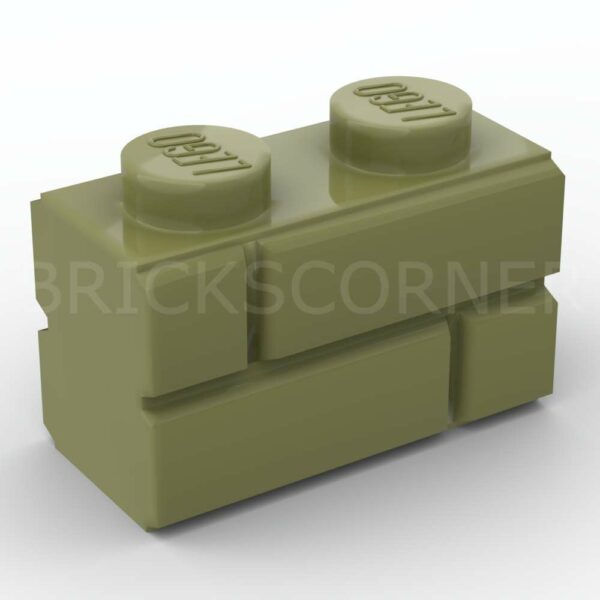 LEGO® Brique Modifiée 1 x 2 avec Profil Mur / Maçonnerie - 98283 - Vert Olive