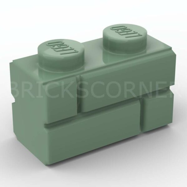 LEGO® Brique Modifiée 1 x 2 avec Profil Mur / Maçonnerie - 98283 - Vert Sable
