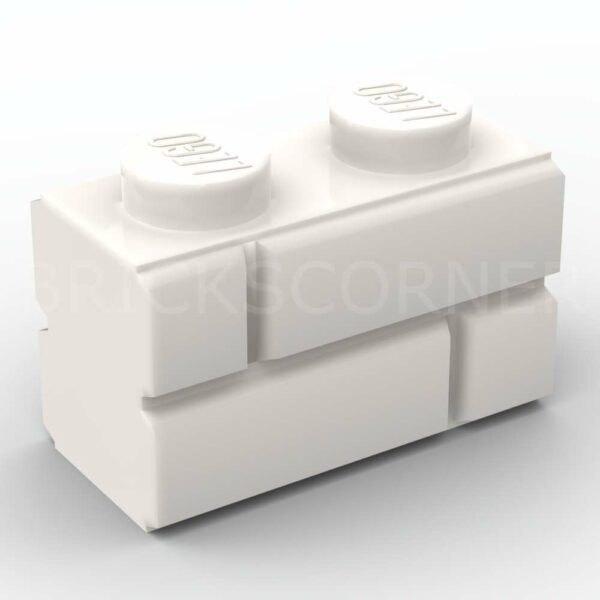 LEGO® Brique Modifiée 1 x 2 avec Profil Mur / Maçonnerie - 98283 - Blanc