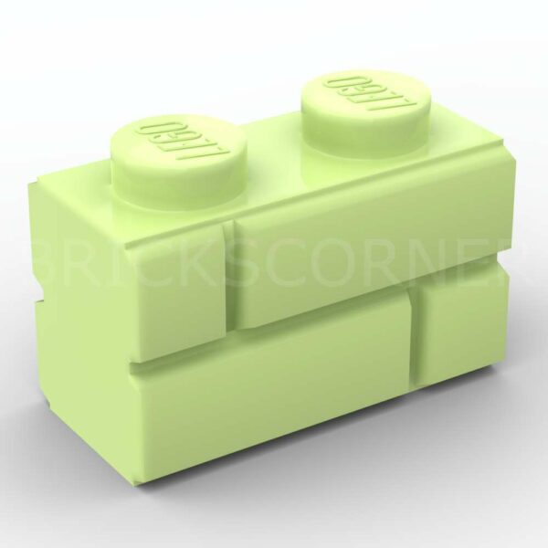 LEGO® Brique Modifiée 1 x 2 avec Profil Mur / Maçonnerie - 98283 - Vert Jaunâtre