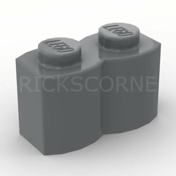 LEGO® Brique Modifiée 1 x 2 Ondulée "Log" Profil Bois - 30136 - Dark Stone Gray