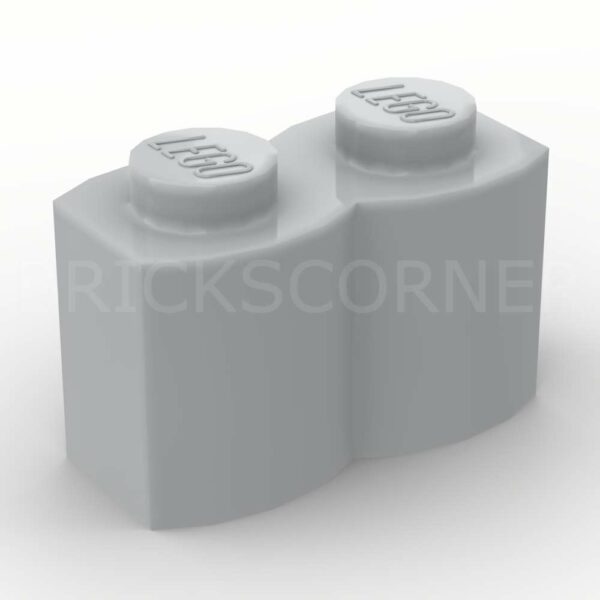 LEGO® Brique Modifiée 1 x 2 Ondulée "Log" Profil Bois - 30136 - Medium Stone Gray