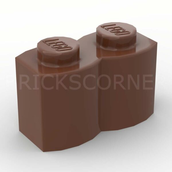 LEGO® Brique Modifiée 1 x 2 Ondulée "Log" Profil Bois - 30136 - Brun