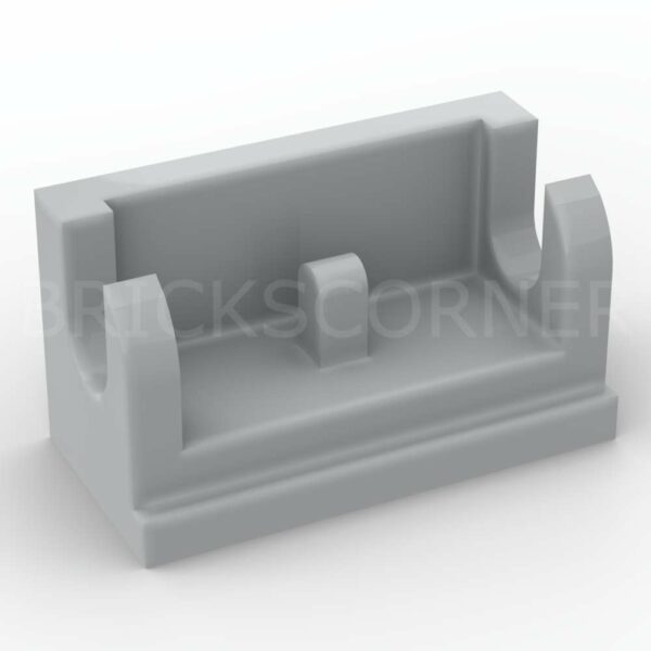 LEGO® Charnière Brique 1 x 2 Base / Partie Inférieure - 3937 - Medium Stone Gray