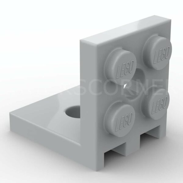 LEGO® Support Perpendiculaire / Bracket 2 x 2 - 2 x 2 avec 2 trous - 3956 - Medium Stone Gray