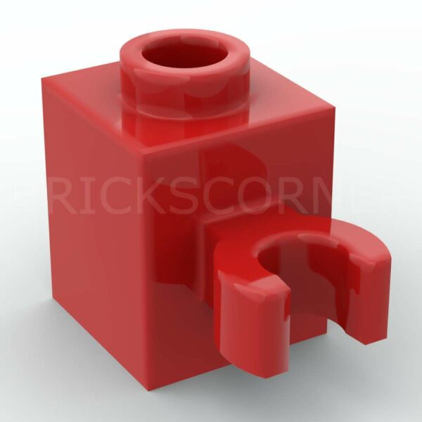 LEGO® Brique Modifiée 1 x 1 avec Clip Vertical - 60475b - Rouge