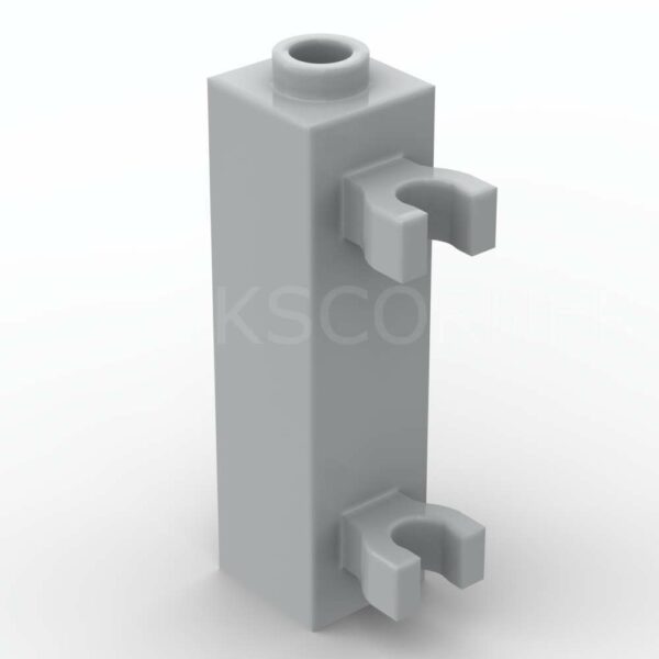LEGO® Brique Modifiée 1 x 1 x 3 avec 2 Clips Verticaux - 60583b - Medium Stone Gray
