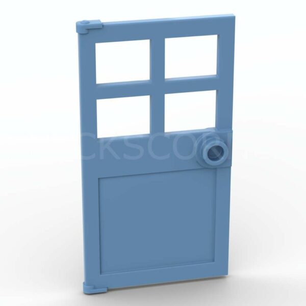 LEGO® Porte 1 x 4 x 6 avec 4 Fenêtres et Tenon - 60623 - Bleu Moyen