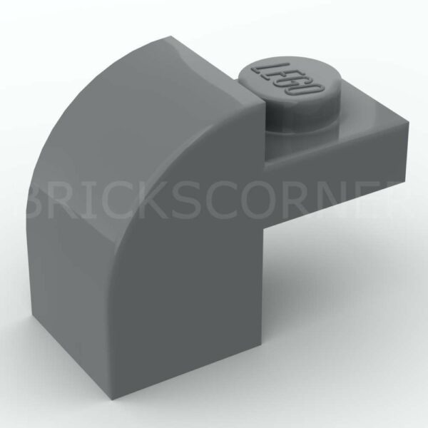 LEGO® Pente Arrondie avec un Tenon / Arche 2 x 1 x 1 1/3 - 6091 - Dark Stone Gray