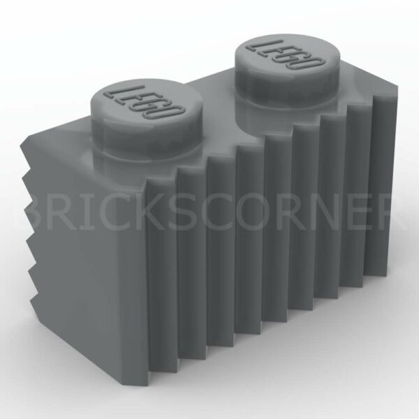 LEGO® Brique Modifée 1 x 2 Grille "Fluted Profile" - 2877 - Dark Stone Gray