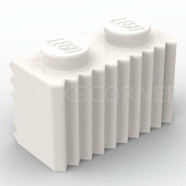 LEGO® Brique Modifée 1 x 2 Grille "Fluted Profile" - 2877 - Blanc