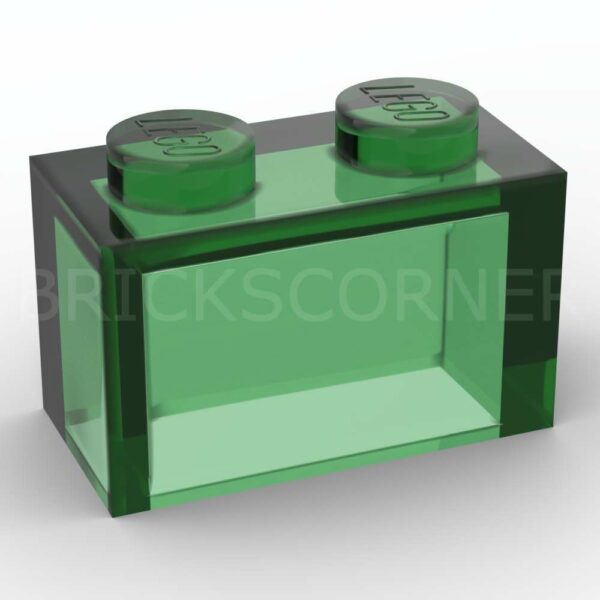LEGO® Brique 1 x 2 Creuse - 3065 - Vert Transparent