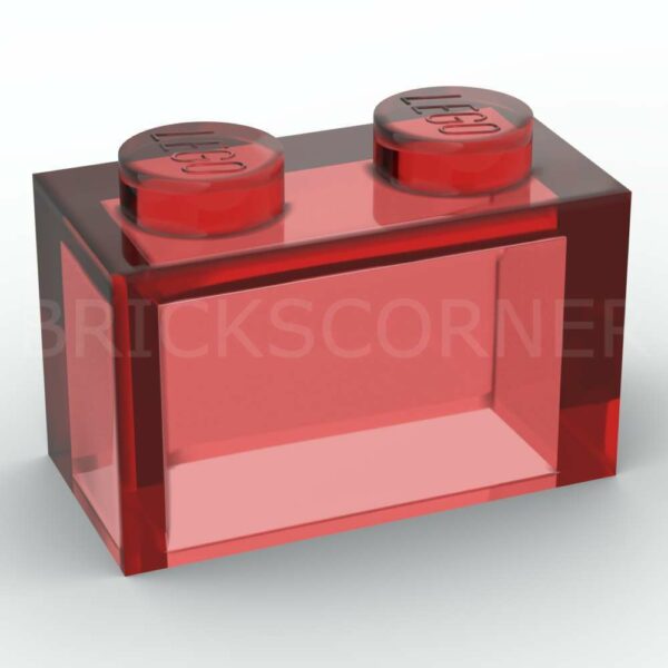 LEGO® Brique 1 x 2 Creuse - 3065 - Rouge Transparent