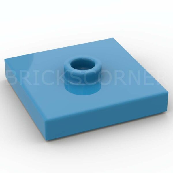 LEGO® Plaque Modifiée 2 x 2 "Jumper" avec Tenon au Centre - 87580 - Azur Foncé