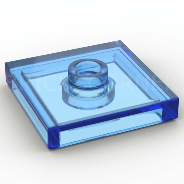 LEGO® Plaque Modifiée 2 x 2 "Jumper" avec Tenon au Centre - 87580 - Bleu Foncé Transparent