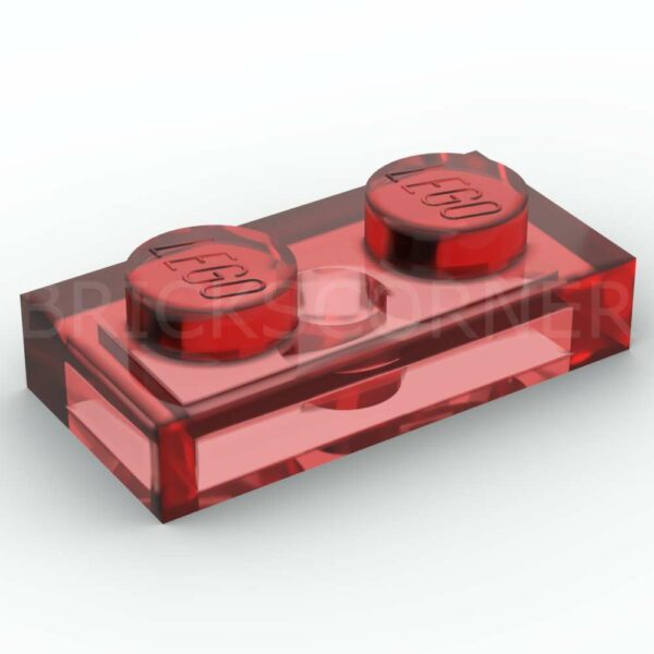 LEGO® Plaque 1 x 2 - 3023 - Rouge Transparent