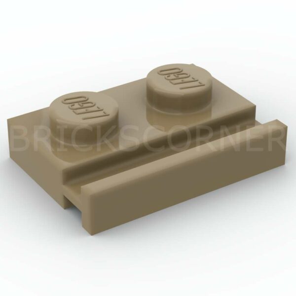 LEGO® Plaque Modifiée 1 x 2 avec Rail / Glissière - 32028 - Beige Foncé