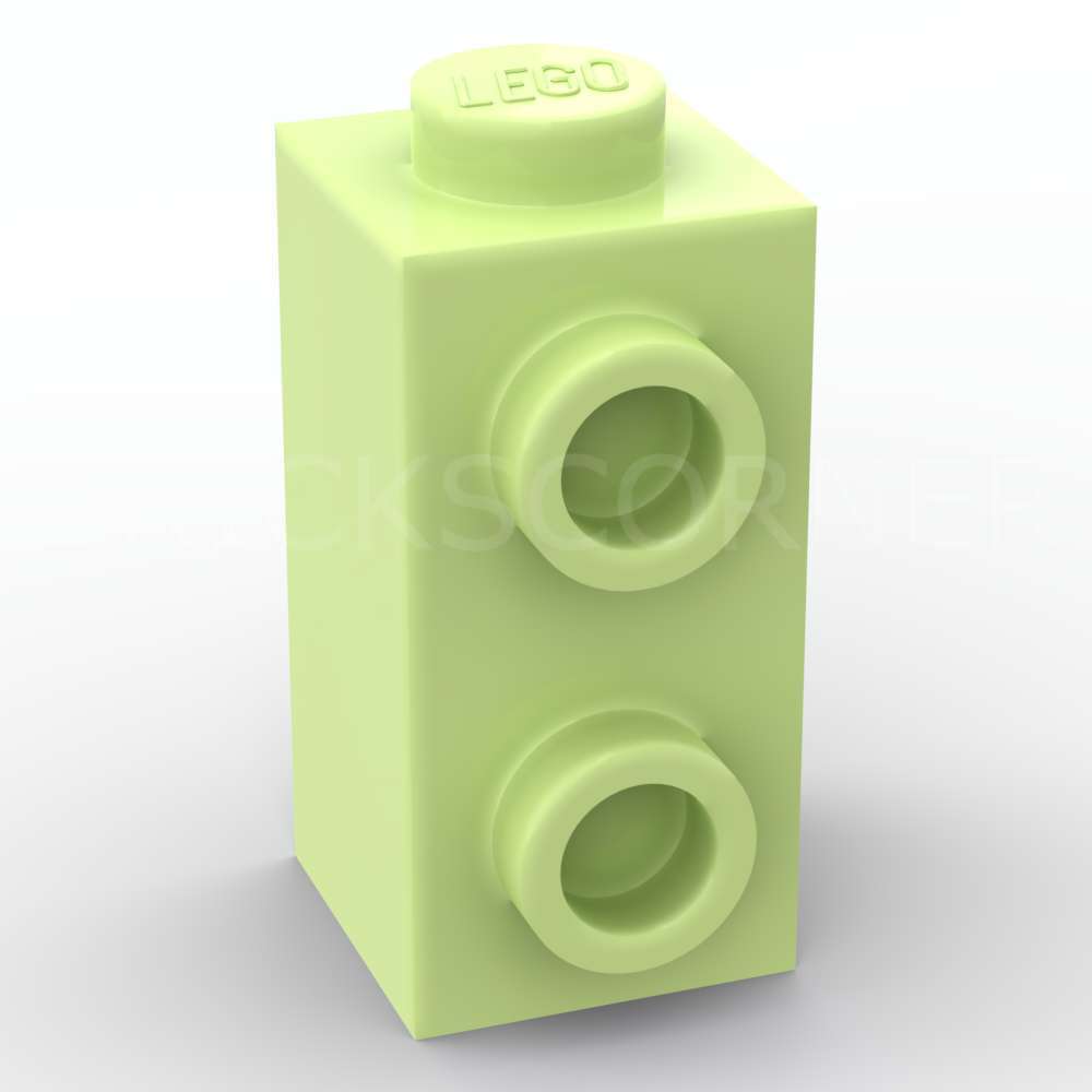 LEGO® Brique Modifiée 1 x 1 x 1 2/3 avec Tenons sur la Face Avant - 32952 - Vert Jaunâtre