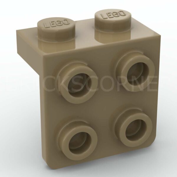 LEGO® Support Perpendiculaire / Bracket 1 x 2 - 2 x 2 - 44728 - Beige Foncé
