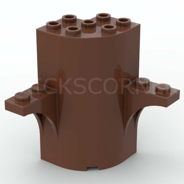 LEGO® Cylindre 3 x 3 x 5 Quart de Tronc d'Arbre avec 2 Branches - 60373 - Brun