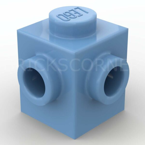 LEGO® Brique Modifiée 1 x 1 tenons sur 2 côtés Adjacents - 26604 - Medium Blue