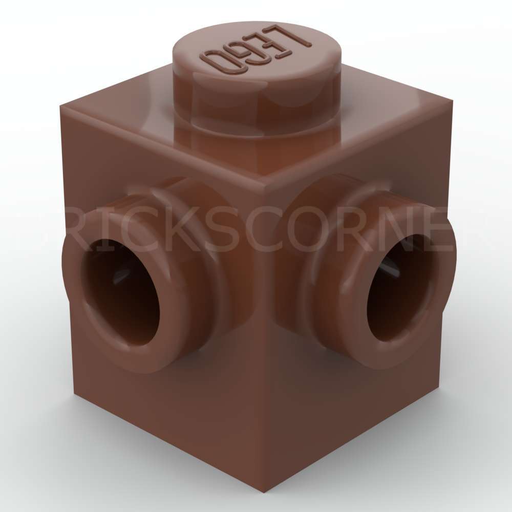 LEGO® Brique Modifiée 1 x 1 tenons sur 2 côtés Adjacents - 26604 - Brun