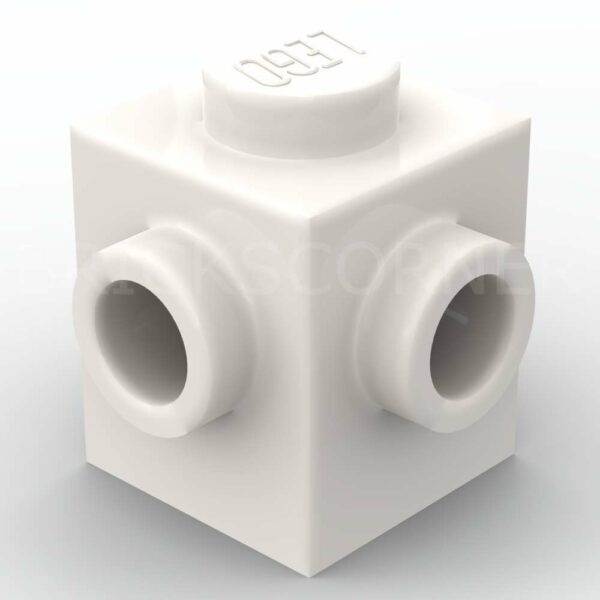 LEGO® Brique Modifiée 1 x 1 tenons sur 2 côtés Adjacents - 26604 - Blanc