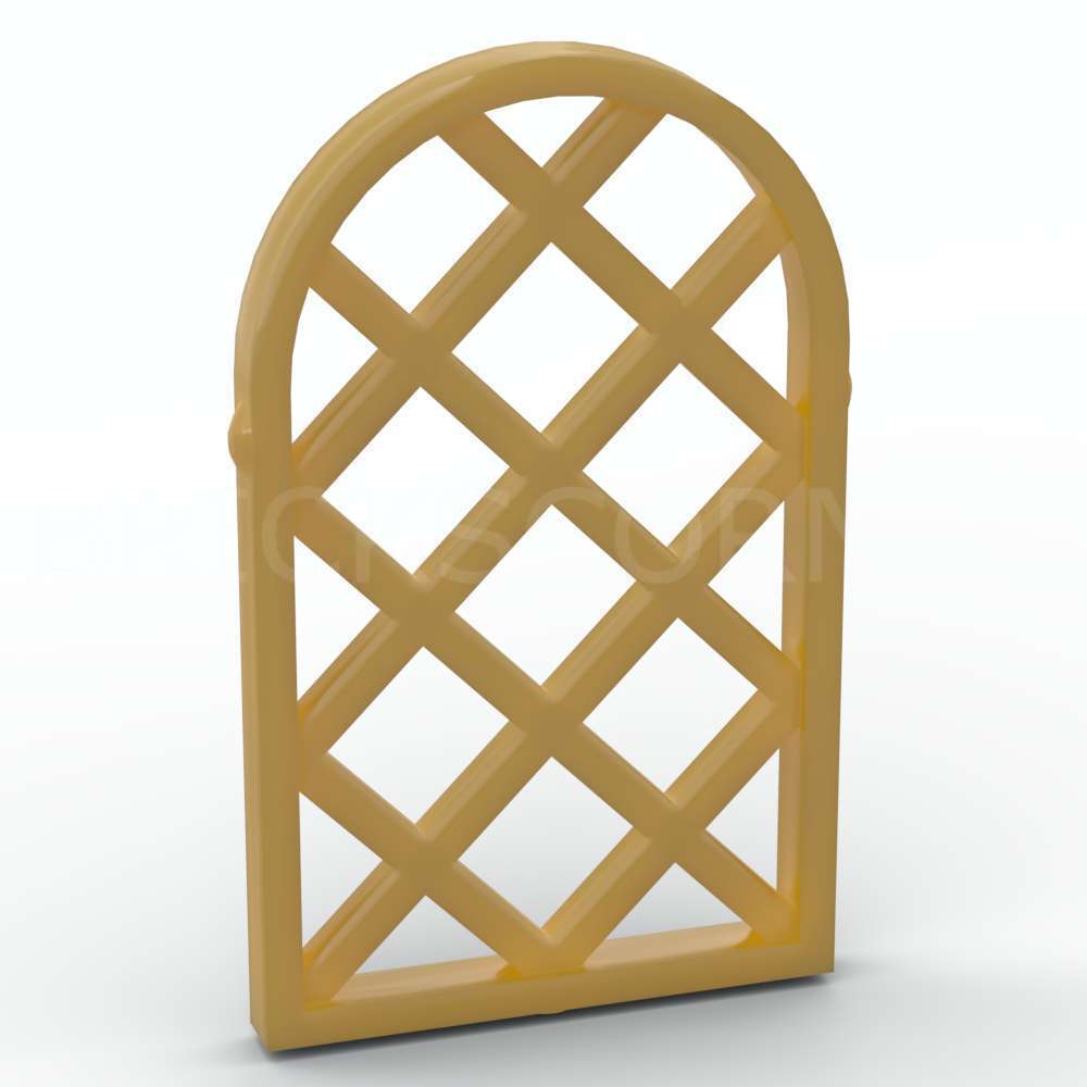 LEGO® Vitre 1 x 2 x 2 2/3 Grillage / Treillis pour Fenêtre Arrondie - 30046 - Doré