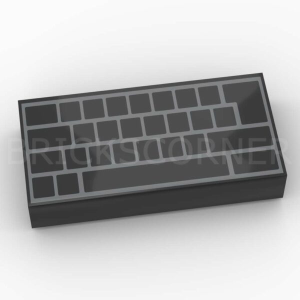 LEGO®Tuile Décorée 1 x 2 Clavier d'Ordinateur - 3069pb0856 - Noir