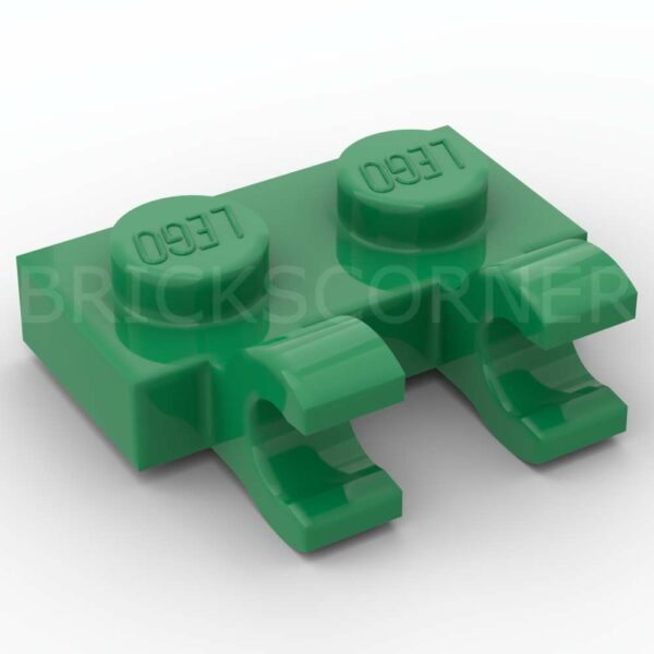 LEGO® Plaque Modifiée 1 x 2 avec 2 Clips Horizontaux - 60470b -  Vert
