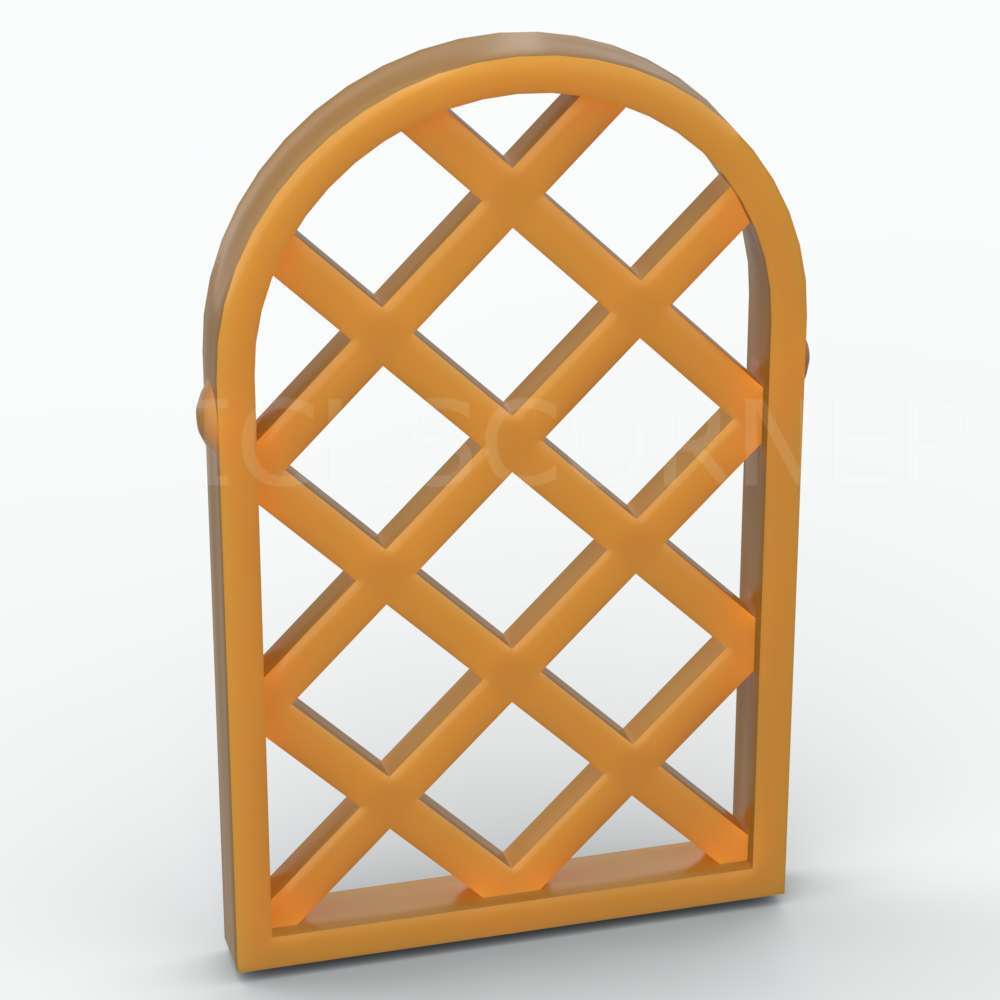 LEGO® Vitre 1 x 2 x 2 2/3 Grillage / Treillis pour Fenêtre Arrondie - 30046 - Doré