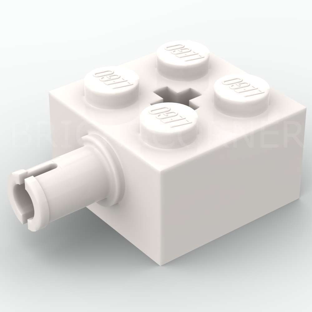LEGO® Brique Modifiée 2 x 2 avec Pin et Passage d'Axe - 6232 - Blanc