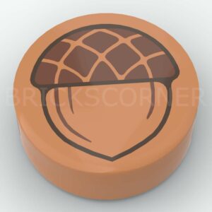 LEGO® Tuile Ronde Décorée 1 x 1 motif Gland - 98138pb070 - Nougat Moyen