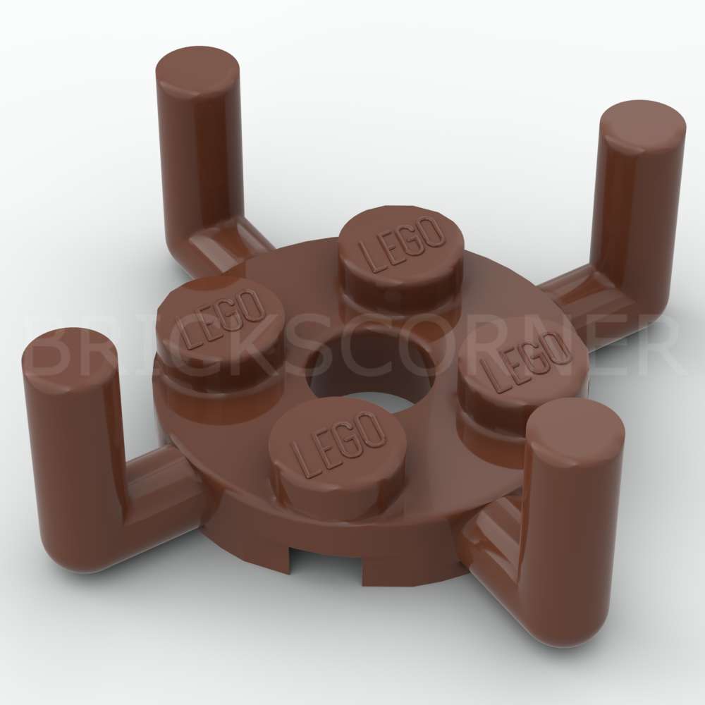 LEGO® Plaque Ronde 2 x 2 avec 4 Tiges - 98284 - Brun