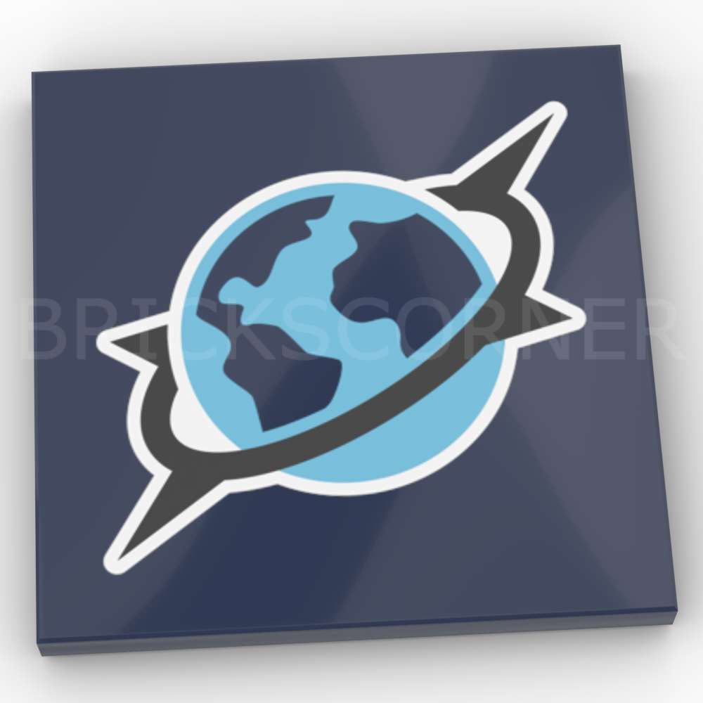 LEGO® Tuile Décorée 4 x 4 Logo "Arctic Explorer" - 1751pb043 - Bleu Foncé