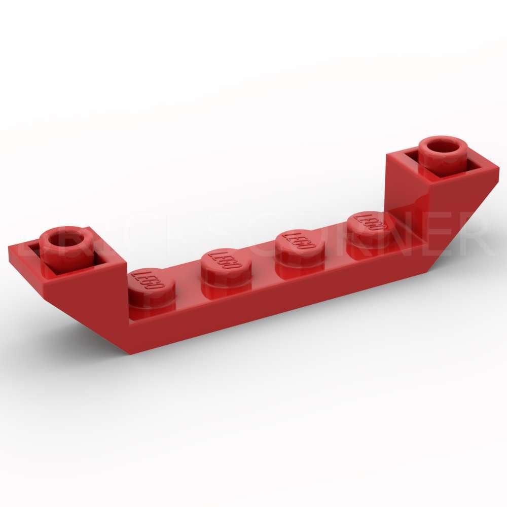 LEGO® Pente Inversée 45° 6 x 1 Double sur Plaque 1 x 4 - 52501 - Rouge