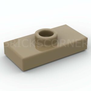 LEGO® Plaque Modifiée 1 x 2 avec Tenon au centre "Jumper" - 15573 - Beige Foncé