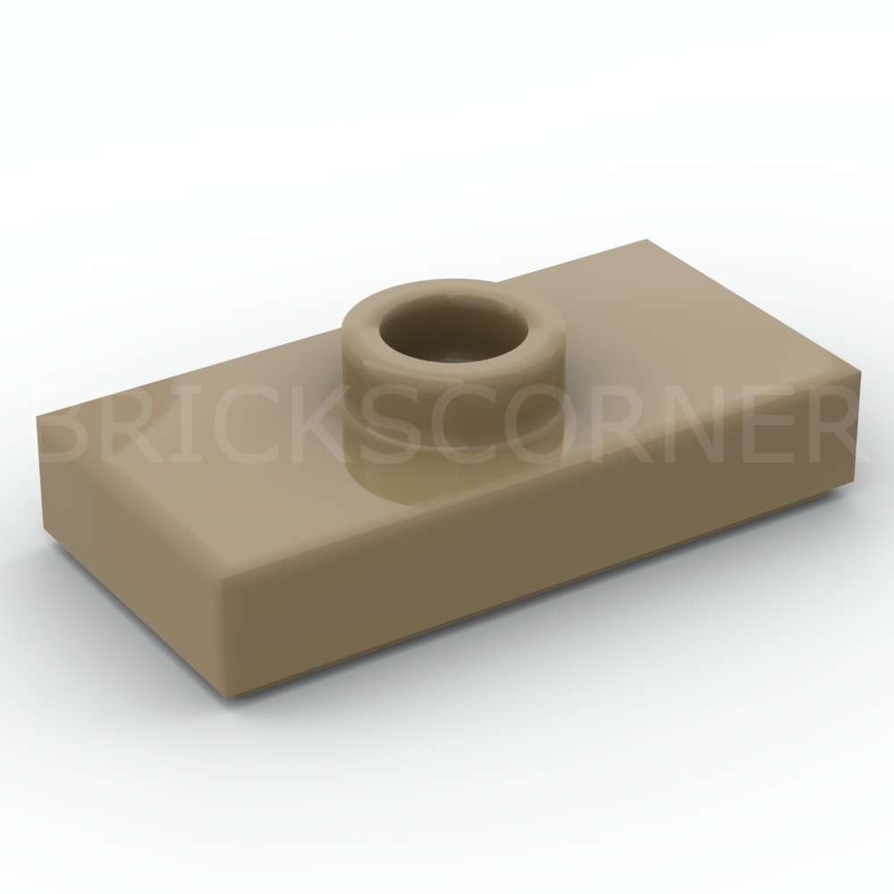 LEGO® Plaque Modifiée 1 x 2 avec Tenon au centre "Jumper" - 15573 - Beige Foncé
