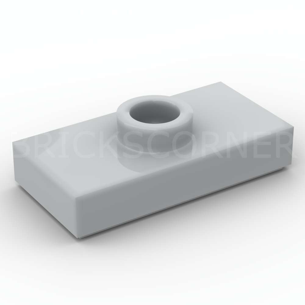 LEGO® Plaque Modifiée 1 x 2 avec Tenon au centre "Jumper" - 15573 - Medium Stone Gray