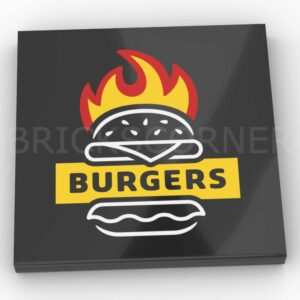 LEGO® Tuile Décorée 4 x 4 motif Burger - 1751pb012 - Noir