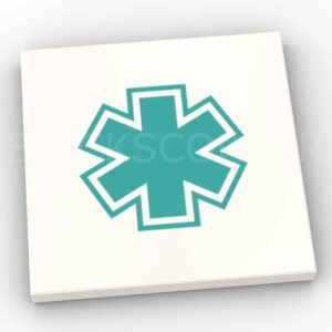 LEGO® Tuile Décorée 4 x 4 motif Secours / Urgence / Ambulance - 1751pb035 - Blanc