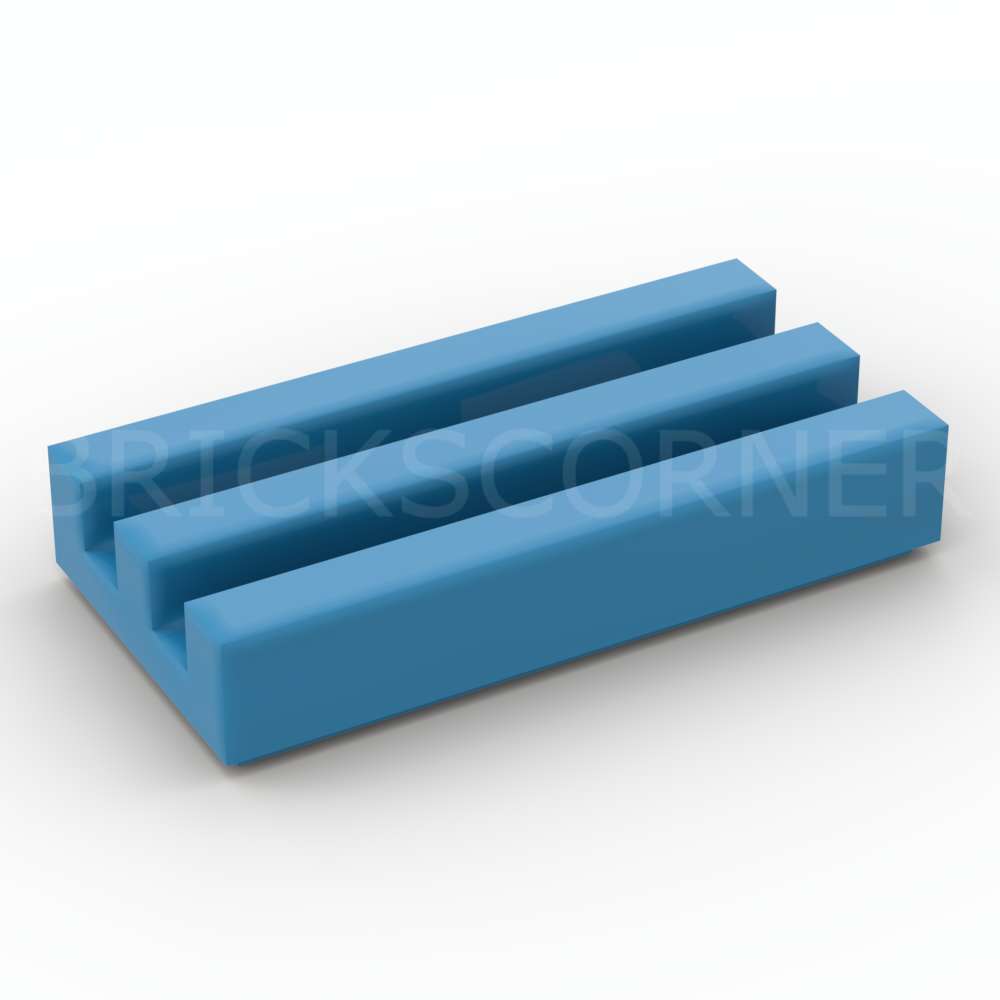 LEGO® Tuile Modifiée 1 x 2 Grille - 2412b - Azur Foncé