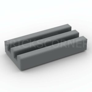 LEGO® Tuile Modifiée 1 x 2 Grille - 2412b - Dark Stone Gray
