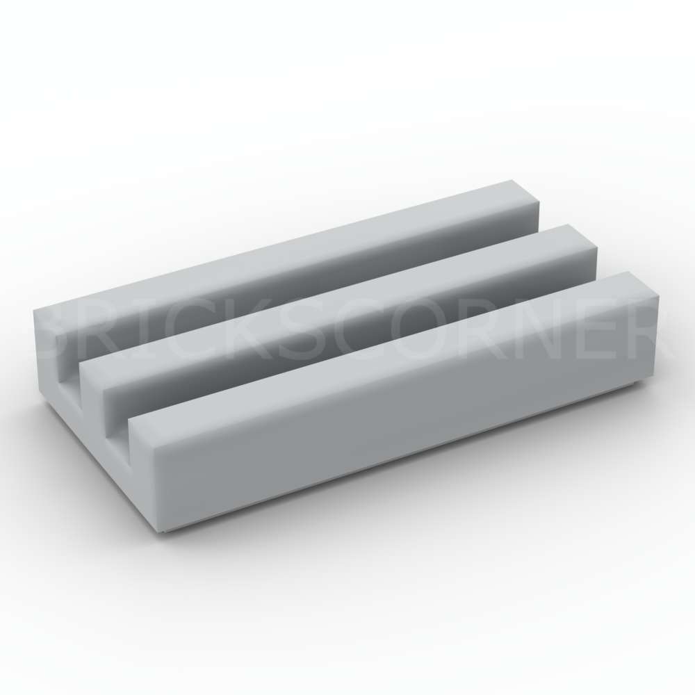 LEGO® Tuile Modifiée 1 x 2 Grille - 2412b - Medium Stone Gray