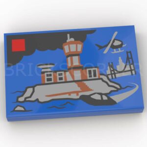 LEGO® Tuile Décorée 2 x 3 motif de Boîte LEGO® City Set 60419 Police Prison Island - 26603pb437 - Bleu