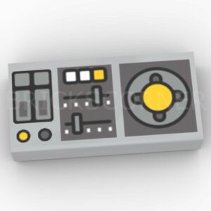 LEGO® Tuile Décorée 1 x 2 Panneau / Pupitre de Contröle - 3069pb0847 - Medium Stone Gray