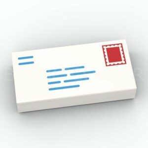 LEGO® Tuile Décorée 1 x 2 Lettre / Enveloppe / Courrier - 3069pb0851 - Blanc