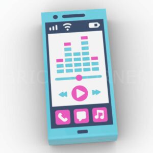 LEGO® Tuile Décorée 1 x 2 Ecran de Smartphone - 3069pb0854 - Azur Moyen