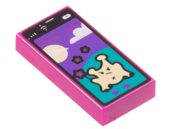 LEGO® Tuile Décorée 1 x 2 Ecran de Smartphone - 3069pb1067 - Magenta
